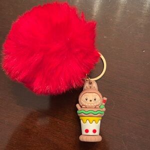 Plush Pom-Pom Keychain with Cute Labubu Character new